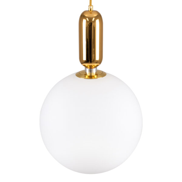 GLOBOSTAR® MAVERICK 00940 Μοντέρνο Κρεμαστό Φωτιστικό Οροφής με Ντουί 1 x E27 AC 220-240V IP20 - Χρυσό & Λευκό - Μ30 x Π30 x Υ48cm - Image 5