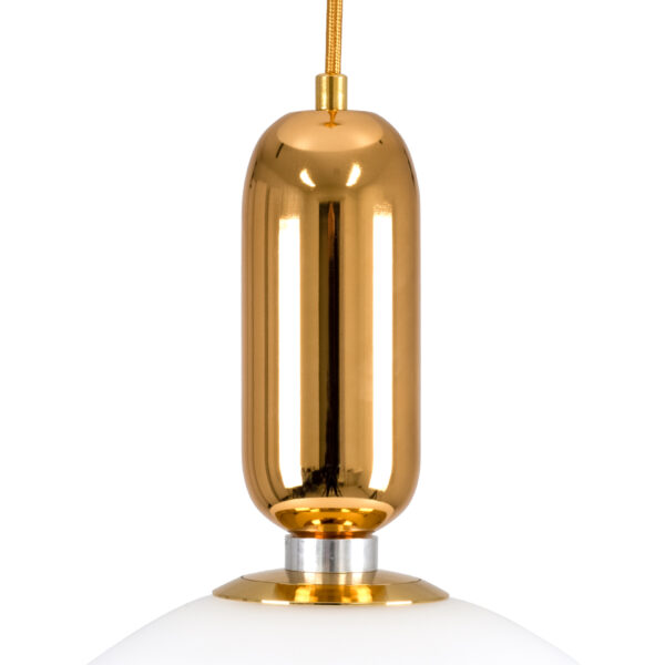 GLOBOSTAR® MAVERICK 00940 Μοντέρνο Κρεμαστό Φωτιστικό Οροφής με Ντουί 1 x E27 AC 220-240V IP20 - Χρυσό & Λευκό - Μ30 x Π30 x Υ48cm - Image 6
