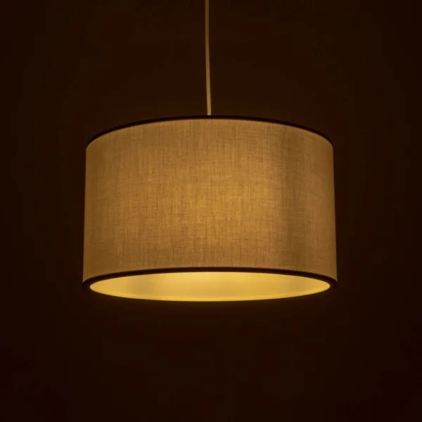 GloboStar® LOFTY 204-0093 Μοντέρνο Κρεμαστό Φωτιστικό Kαπέλο Μονόφωτο 1 x E27 IP20 Γκρι Ύφασμα - Μ38 x Π38 x Υ70cm - Image 2