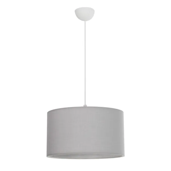 GloboStar® LOFTY 204-0093 Μοντέρνο Κρεμαστό Φωτιστικό Kαπέλο Μονόφωτο 1 x E27 IP20 Γκρι Ύφασμα - Μ38 x Π38 x Υ70cm - Image 3