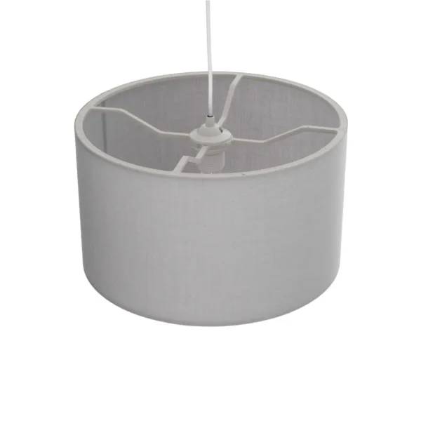 GloboStar® LOFTY 204-0093 Μοντέρνο Κρεμαστό Φωτιστικό Kαπέλο Μονόφωτο 1 x E27 IP20 Γκρι Ύφασμα - Μ38 x Π38 x Υ70cm - Image 6