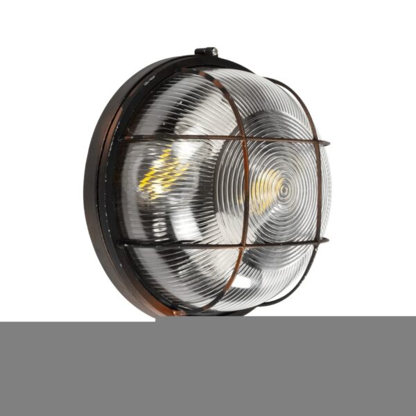GLOBOSTAR® BOATLIGHT 61624 Vintage Φωτιστικό Καραβοχελώνα Τοίχου & Οροφής με Ντουί 2 x E27 AC 220-240V Αδιάβροχο IP65 - Χάλκινο Παλαιωμένο Εφέ Σκουριάς Ματ - Μ24 x Π24 x Υ11cm