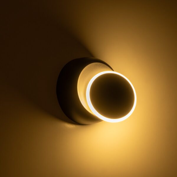 GLOBOSTAR® TSUKI 60675 Μοντέρνο Φωτιστικό Τοίχου - Απλίκα LED 5W 625lm 180° AC 220-240V Αδιάβροχο IP65 Θερμό Λευκό 2700K - Bridgelux COB Chip & TÜV SÜD Driver - Μαύρο Ματ - Μ14 x Π8.5 x Υ14cm - 5 Χρόνια Εγγύηση - Image 7