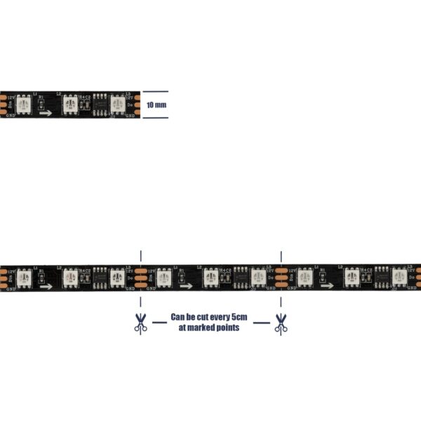 GloboStar® 90589 Digital Pixel Addressable Strip 3 PIN - Ψηφιακή Ταινία LED SMD 5050 14.4W/m 60LED/m 20PIXEL/m SPI/TTL Protocol IC WS2811/UCS16703 1152lm/m 120° DC 12V IP20 RGB - Λευκό Σώμα - Μ5000 x Π10 x Υ2mm - Συσκευασία 5 Μέτρων - 5 Χρόνια Εγγύηση - Image 6