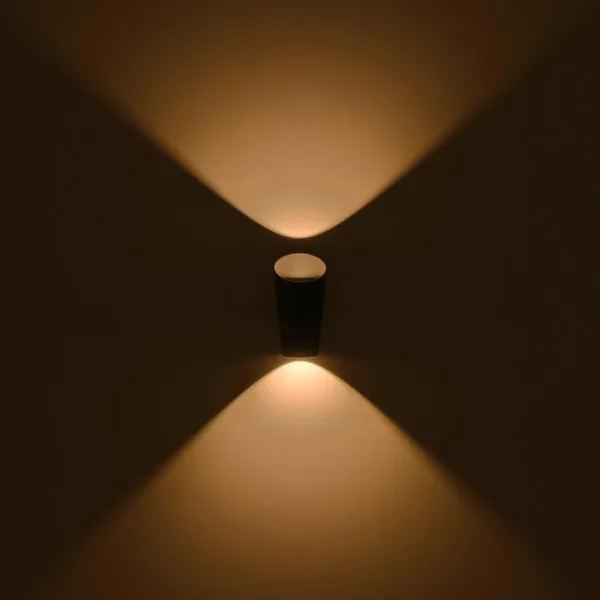 GLOBOSTAR® GANETTI 60671 Μοντέρνο Φωτιστικό Τοίχου - Απλίκα LED 10W 1250lm 60° AC 220-240V Αδιάβροχο IP65 Θερμό Λευκό 2700K - Bridgelux COB Chip & TÜV SÜD Driver - Μαύρο Ματ - Μ9.5 x Π11 x Υ19cm - 5 Χρόνια Εγγύηση - Image 8