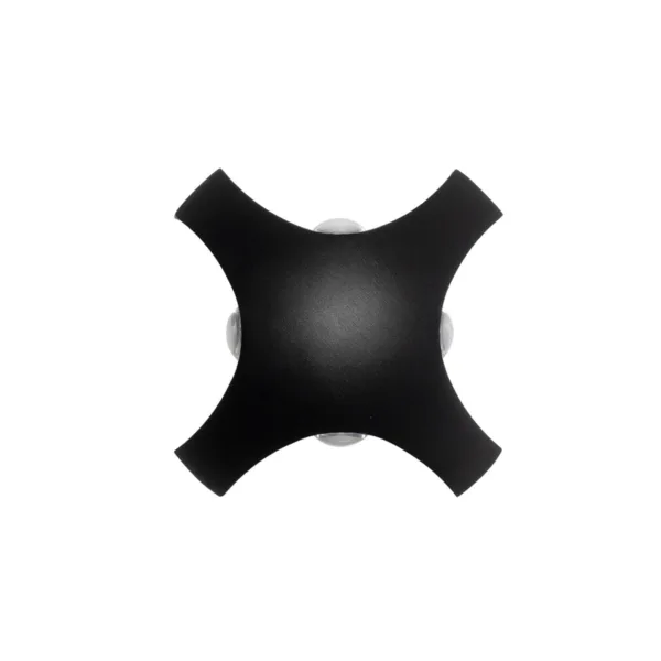 GLOBOSTAR® SPARK 60683 Μοντέρνο Φωτιστικό Τοίχου - Απλίκα LED 8W 1000lm 30° AC 220-240V Αδιάβροχο IP65 Θερμό Λευκό 2700K - CREE XPE Chip & TÜV SÜD Driver - Μαύρο Ματ - Μ14.5 x Π5 x Υ14.5cm - 5 Χρόνια Εγγύηση - Image 2