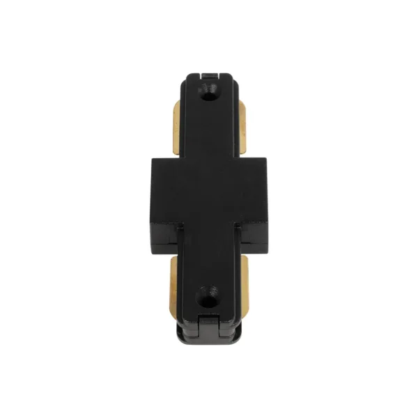 GLOBOSTAR® EUROTRACK-1PH 60903 Μονοφασικός Σύνδεσμος I Επέκτασης Ράγας 2 Καλωδίων 1L+1N για Σύστημα Ράγας Eurotrack-1PH AC 220-240V IP20 - Μαύρο Ματ - Μ9.3 x Π3.5 x Υ1.6cm