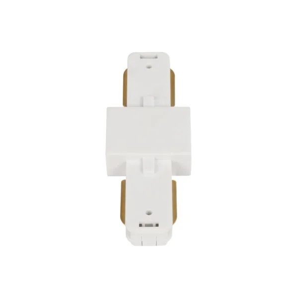 GLOBOSTAR® EUROTRACK-1PH 60904 Μονοφασικός Σύνδεσμος Ι Επέκτασης Ράγας 2 Καλωδίων 1L+1N για Σύστημα Ράγας Eurotrack-1PH AC 220-240V IP20 - Λευκό Ματ - Μ9.3 x Π3.5 x Υ1.6cm - Image 2