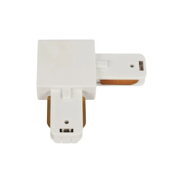 GLOBOSTAR® EUROTRACK-1PH 60906 Μονοφασικός Σύνδεσμος Γ Ράγας 2 Καλωδίων 1L+1N για Σύστημα Ράγας Eurotrack-1PH AC 220-240V IP20 - Λευκό Ματ - Μ6.5 x Π6.5 x Υ1.6cm - Image 2