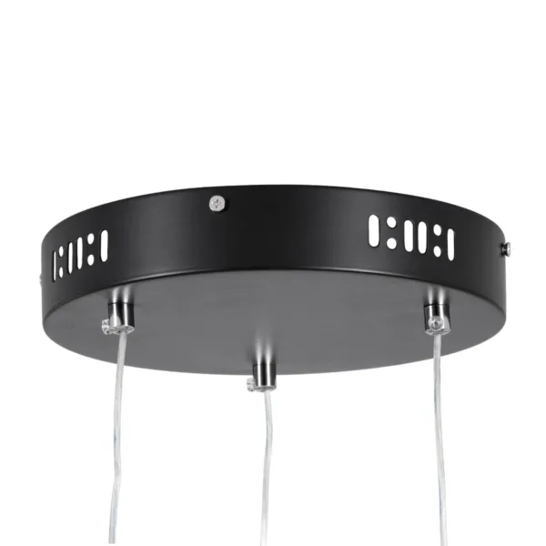 GLOBOSTAR® DIAMOND TRIO 61146 Μοντέρνο Κρεμαστό Φωτιστικό Οροφής LED 150W 18379lm 360° AC 220-240V IP20 Ρυθμιζόμενο Λευκό CCT με Χειριστήριο από 2700K έως 6000K Dimmable - Lumileds SMD Chip - Μαυρό Ματ - Μ170 x Π170 x Υ60cm - 3 Χρόνια Εγγύηση - Image 5