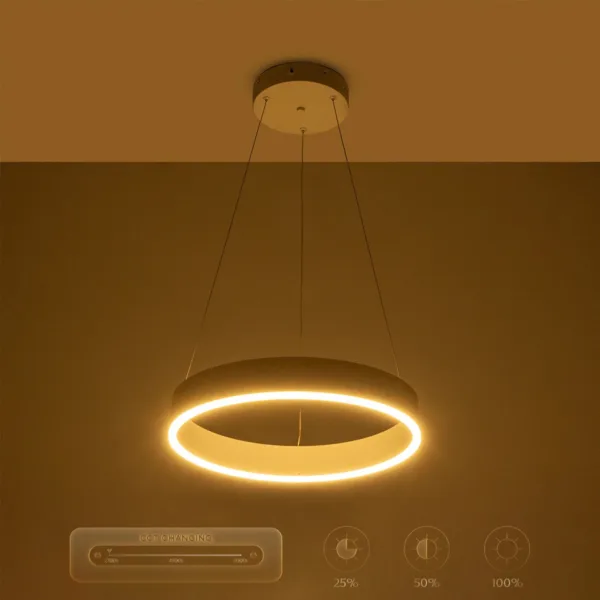 GLOBOSTAR® VENOM 61174 Μοντέρνο Κρεμαστό Φωτιστικό Οροφής LED 30W 3513lm 120° AC 220-240V IP20 Ρυθμιζόμενο Λευκό CCT με Χειριστήριο από 2700K έως 6000K Dimmable - Lumileds SMD Chip - Λευκό Ματ - Μ40 x Π40 x Υ6.5cm - 3 Χρόνια Εγγύηση - Image 10