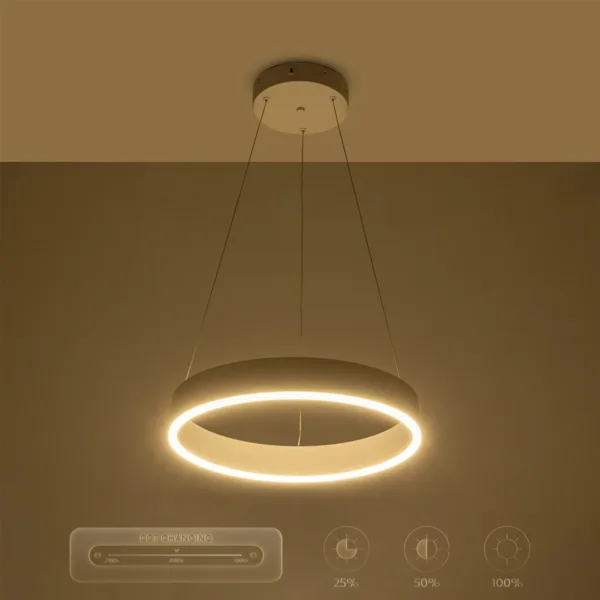 GLOBOSTAR® VENOM 61174 Μοντέρνο Κρεμαστό Φωτιστικό Οροφής LED 30W 3513lm 120° AC 220-240V IP20 Ρυθμιζόμενο Λευκό CCT με Χειριστήριο από 2700K έως 6000K Dimmable - Lumileds SMD Chip - Λευκό Ματ - Μ40 x Π40 x Υ6.5cm - 3 Χρόνια Εγγύηση - Image 11