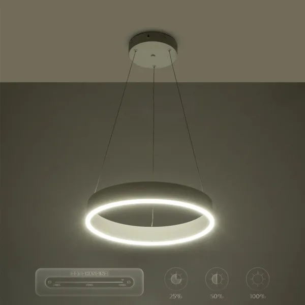 GLOBOSTAR® VENOM 61174 Μοντέρνο Κρεμαστό Φωτιστικό Οροφής LED 30W 3513lm 120° AC 220-240V IP20 Ρυθμιζόμενο Λευκό CCT με Χειριστήριο από 2700K έως 6000K Dimmable - Lumileds SMD Chip - Λευκό Ματ - Μ40 x Π40 x Υ6.5cm - 3 Χρόνια Εγγύηση - Image 12