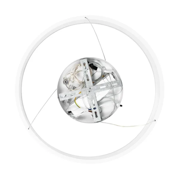 GLOBOSTAR® VENOM 61174 Μοντέρνο Κρεμαστό Φωτιστικό Οροφής LED 30W 3513lm 120° AC 220-240V IP20 Ρυθμιζόμενο Λευκό CCT με Χειριστήριο από 2700K έως 6000K Dimmable - Lumileds SMD Chip - Λευκό Ματ - Μ40 x Π40 x Υ6.5cm - 3 Χρόνια Εγγύηση - Image 7