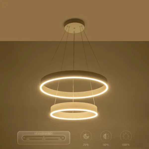 kelvo® VENOM 61186 Μοντέρνο Κρεμαστό Φωτιστικό Οροφής LED 75W 8818lm 120° AC 220-240V IP20 Ρυθμιζόμενο Λευκό CCT με Χειριστήριο από 2700K έως 6000K Dimmable - Lumileds SMD Chip - Λευκό Ματ - Μ60 x Π60 x Υ40cm - 3 Χρόνια Εγγύηση - Image 13