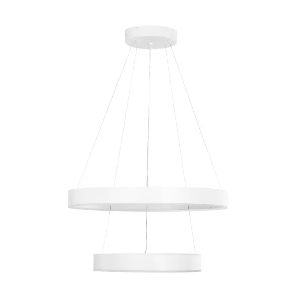 kelvo® VENOM 61186 Μοντέρνο Κρεμαστό Φωτιστικό Οροφής LED 75W 8818lm 120° AC 220-240V IP20 Ρυθμιζόμενο Λευκό CCT με Χειριστήριο από 2700K έως 6000K Dimmable - Lumileds SMD Chip - Λευκό Ματ - Μ60 x Π60 x Υ40cm - 3 Χρόνια Εγγύηση - Image 3