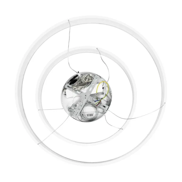 kelvo® VENOM 61186 Μοντέρνο Κρεμαστό Φωτιστικό Οροφής LED 75W 8818lm 120° AC 220-240V IP20 Ρυθμιζόμενο Λευκό CCT με Χειριστήριο από 2700K έως 6000K Dimmable - Lumileds SMD Chip - Λευκό Ματ - Μ60 x Π60 x Υ40cm - 3 Χρόνια Εγγύηση - Image 9