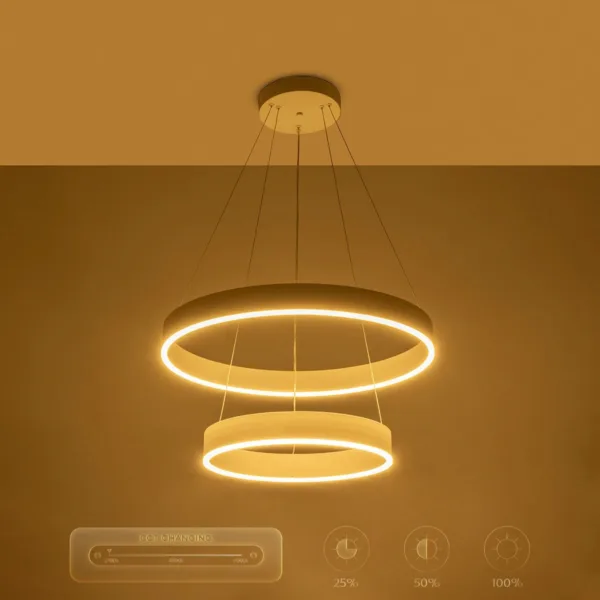 kelvo® VENOM 61186-DECO Μοντέρνο Κρεμαστό Φωτιστικό Οροφής LED 75W 8818lm 120° AC 220-240V IP20 Ρυθμιζόμενο Λευκό CCT με Χειριστήριο από 2700K έως 6000K Dimmable - Lumileds SMD Chip - Λευκό Ματ - Μ60 x Π60 x Υ40cm - 3 Χρόνια Εγγύηση - Image 12