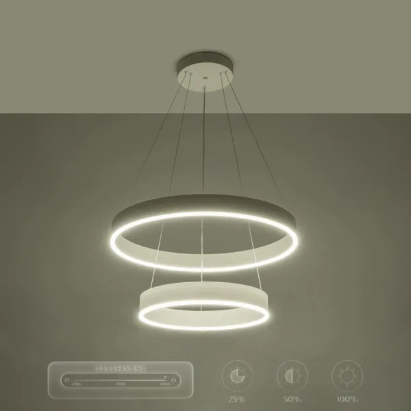 kelvo® VENOM 61186-DECO Μοντέρνο Κρεμαστό Φωτιστικό Οροφής LED 75W 8818lm 120° AC 220-240V IP20 Ρυθμιζόμενο Λευκό CCT με Χειριστήριο από 2700K έως 6000K Dimmable - Lumileds SMD Chip - Λευκό Ματ - Μ60 x Π60 x Υ40cm - 3 Χρόνια Εγγύηση - Image 14