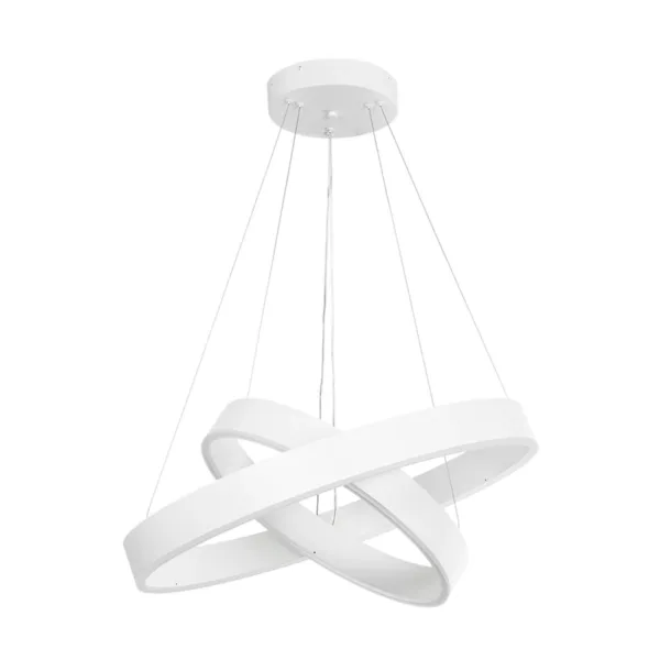 kelvo® VENOM 61186-DECO Μοντέρνο Κρεμαστό Φωτιστικό Οροφής LED 75W 8818lm 120° AC 220-240V IP20 Ρυθμιζόμενο Λευκό CCT με Χειριστήριο από 2700K έως 6000K Dimmable - Lumileds SMD Chip - Λευκό Ματ - Μ60 x Π60 x Υ40cm - 3 Χρόνια Εγγύηση - Image 2