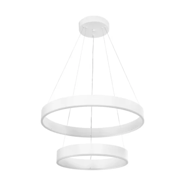 kelvo® VENOM 61186-DECO Μοντέρνο Κρεμαστό Φωτιστικό Οροφής LED 75W 8818lm 120° AC 220-240V IP20 Ρυθμιζόμενο Λευκό CCT με Χειριστήριο από 2700K έως 6000K Dimmable - Lumileds SMD Chip - Λευκό Ματ - Μ60 x Π60 x Υ40cm - 3 Χρόνια Εγγύηση - Image 4