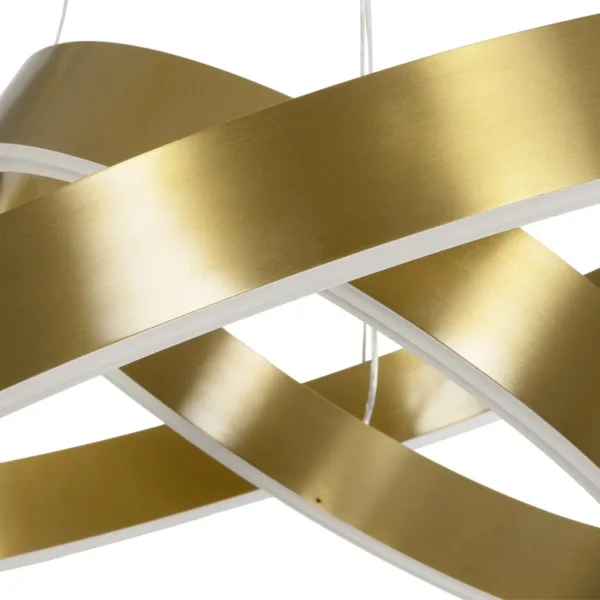 kelvo® VENOM 61187-DECO Μοντέρνο Κρεμαστό Φωτιστικό Οροφής LED 75W 8818lm 120° AC 220-240V IP20 Ρυθμιζόμενο Λευκό CCT με Χειριστήριο από 2700K έως 6000K Dimmable - Lumileds SMD Chip - Χρυσό Βούρτσας - Μ60 x Π60 x Υ40cm - 3 Χρόνια Εγγύηση - Image 3