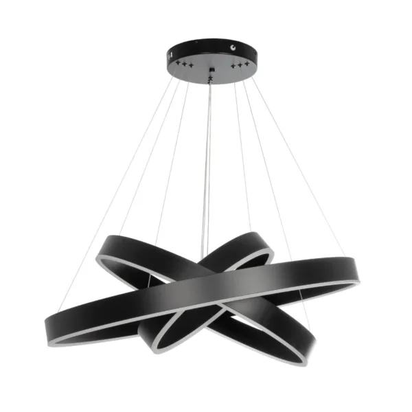 GLOBOSTAR® VENOM TRIO 61188 Μοντέρνο Κρεμαστό Φωτιστικό Οροφής LED 120W 14158lm 120° AC 220-240V IP20 Ρυθμιζόμενο Λευκό CCT με Χειριστήριο από 2700K έως 6000K Dimmable - Lumileds SMD Chip - Μαύρο Ματ - Μ80 x Π80 x Υ60cm - 3 Χρόνια Εγγύηση - Image 4