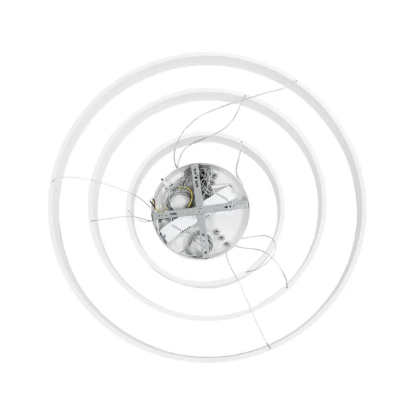 GLOBOSTAR® VENOM TRIO 61189 Μοντέρνο Κρεμαστό Φωτιστικό Οροφής LED 120W 14158lm 120° AC 220-240V IP20 Ρυθμιζόμενο Λευκό CCT με Χειριστήριο από 2700K έως 6000K Dimmable - Lumileds SMD Chip - Λευκό Ματ - Μ80 x Π80 x Υ60cm - 3 Χρόνια Εγγύηση - Image 8