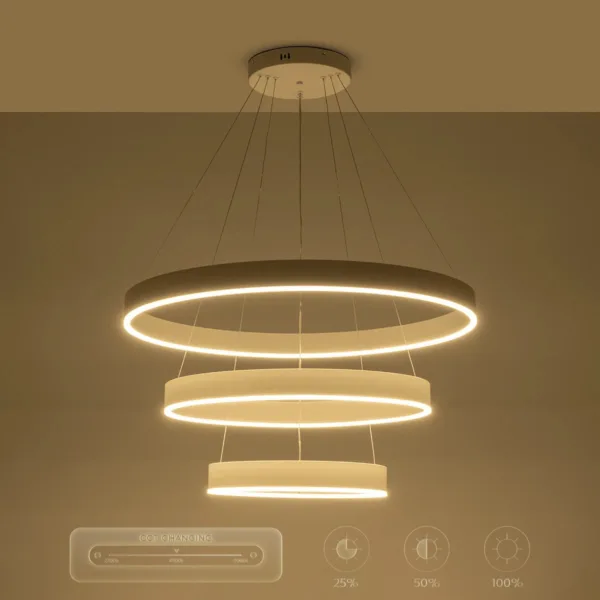 GLOBOSTAR® VENOM TRIO 61189-DECO Μοντέρνο Κρεμαστό Φωτιστικό Οροφής LED 120W 14158lm 120° AC 220-240V IP20 Ρυθμιζόμενο Λευκό CCT με Χειριστήριο από 2700K έως 6000K Dimmable - Lumileds SMD Chip - Λευκό Ματ - Μ80 x Π80 x Υ60cm - 3 Χρόνια Εγγύηση - Image 12