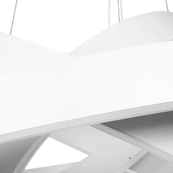 GLOBOSTAR® VENOM TRIO 61189-DECO Μοντέρνο Κρεμαστό Φωτιστικό Οροφής LED 120W 14158lm 120° AC 220-240V IP20 Ρυθμιζόμενο Λευκό CCT με Χειριστήριο από 2700K έως 6000K Dimmable - Lumileds SMD Chip - Λευκό Ματ - Μ80 x Π80 x Υ60cm - 3 Χρόνια Εγγύηση - Image 2
