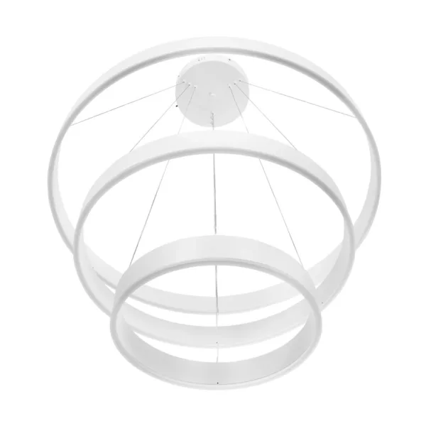 GLOBOSTAR® VENOM TRIO 61189-DECO Μοντέρνο Κρεμαστό Φωτιστικό Οροφής LED 120W 14158lm 120° AC 220-240V IP20 Ρυθμιζόμενο Λευκό CCT με Χειριστήριο από 2700K έως 6000K Dimmable - Lumileds SMD Chip - Λευκό Ματ - Μ80 x Π80 x Υ60cm - 3 Χρόνια Εγγύηση - Image 4
