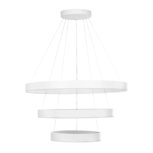 GLOBOSTAR® VENOM TRIO 61189-DECO Μοντέρνο Κρεμαστό Φωτιστικό Οροφής LED 120W 14158lm 120° AC 220-240V IP20 Ρυθμιζόμενο Λευκό CCT με Χειριστήριο από 2700K έως 6000K Dimmable - Lumileds SMD Chip - Λευκό Ματ - Μ80 x Π80 x Υ60cm - 3 Χρόνια Εγγύηση - Image 5