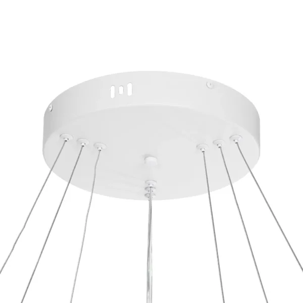 GLOBOSTAR® VENOM TRIO 61189-DECO Μοντέρνο Κρεμαστό Φωτιστικό Οροφής LED 120W 14158lm 120° AC 220-240V IP20 Ρυθμιζόμενο Λευκό CCT με Χειριστήριο από 2700K έως 6000K Dimmable - Lumileds SMD Chip - Λευκό Ματ - Μ80 x Π80 x Υ60cm - 3 Χρόνια Εγγύηση - Image 7