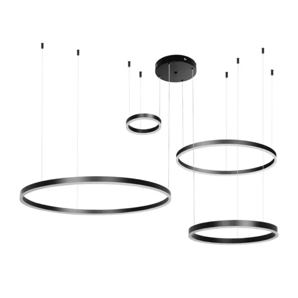 kelvo® VENOM 61191 Μοντέρνο Κρεμαστό Φωτιστικό Οροφής LED 150W 17659lm 120° AC 220-240V IP20 Ρυθμιζόμενο Λευκό CCT με Χειριστήριο από 2700K έως 6000K Dimmable - Lumileds SMD Chip - Μαύρο Ματ - Μ150 x Π90 x Υ60cm - 3 Χρόνια Εγγύηση - Image 2