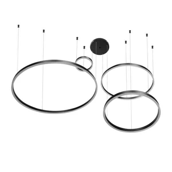 kelvo® VENOM 61191 Μοντέρνο Κρεμαστό Φωτιστικό Οροφής LED 150W 17659lm 120° AC 220-240V IP20 Ρυθμιζόμενο Λευκό CCT με Χειριστήριο από 2700K έως 6000K Dimmable - Lumileds SMD Chip - Μαύρο Ματ - Μ150 x Π90 x Υ60cm - 3 Χρόνια Εγγύηση - Image 3