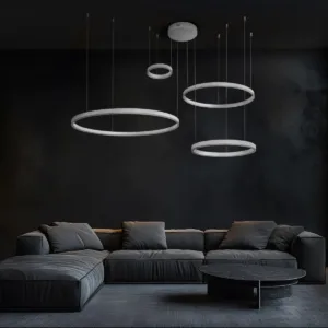 kelvo® VENOM 61192 Μοντέρνο Κρεμαστό Φωτιστικό Οροφής LED 150W 17659lm 120° AC 220-240V IP20 Ρυθμιζόμενο Λευκό CCT με Χειριστήριο από 2700K έως 6000K Dimmable - Lumileds SMD Chip - Λευκό Ματ - Μ150 x Π90 x Υ60cm - 3 Χρόνια Εγγύηση