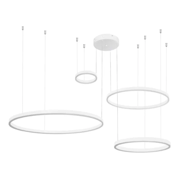 kelvo® VENOM 61192 Μοντέρνο Κρεμαστό Φωτιστικό Οροφής LED 150W 17659lm 120° AC 220-240V IP20 Ρυθμιζόμενο Λευκό CCT με Χειριστήριο από 2700K έως 6000K Dimmable - Lumileds SMD Chip - Λευκό Ματ - Μ150 x Π90 x Υ60cm - 3 Χρόνια Εγγύηση - Image 2