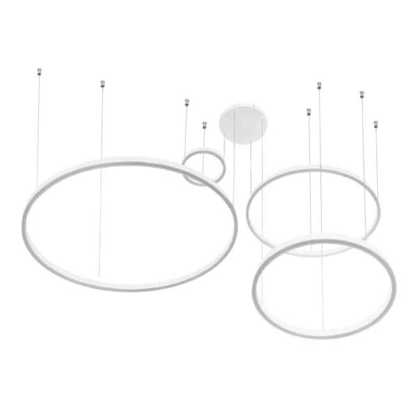 kelvo® VENOM 61192 Μοντέρνο Κρεμαστό Φωτιστικό Οροφής LED 150W 17659lm 120° AC 220-240V IP20 Ρυθμιζόμενο Λευκό CCT με Χειριστήριο από 2700K έως 6000K Dimmable - Lumileds SMD Chip - Λευκό Ματ - Μ150 x Π90 x Υ60cm - 3 Χρόνια Εγγύηση - Image 3