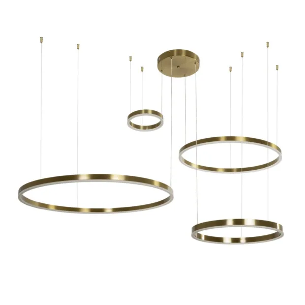 kelvo® VENOM 61193 Μοντέρνο Κρεμαστό Φωτιστικό Οροφής LED 150W 17659lm 120° AC 220-240V IP20 Ρυθμιζόμενο Λευκό CCT με Χειριστήριο από 2700K έως 6000K Dimmable - Lumileds SMD Chip - Χρυσό Βούρτσας - Μ150 x Π90 x Υ60cm - 3 Χρόνια Εγγύηση - Image 2