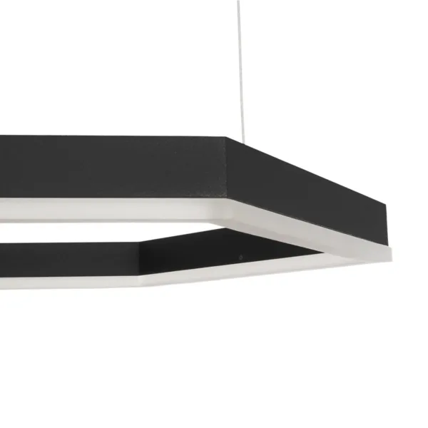 kelvo® LEXAGON 61397 Μοντέρνο Κρεμαστό Φωτιστικό Οροφής LED 120W 12000lm 200° AC 220-240V IP20 Ρυθμιζόμενο Λευκό CCT με Χειριστήριο από 2700K έως 6000K Dimmable - Lumileds SMD Chip - Μαύρο - Μ110 x Π90 x Υ110cm - 3 Χρόνια Εγγύηση - Image 4