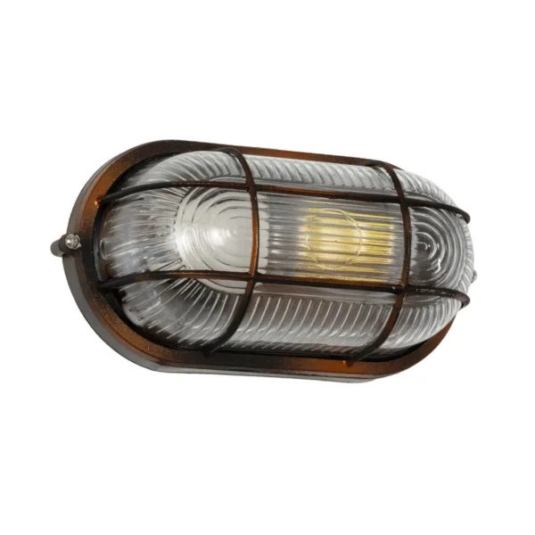 GLOBOSTAR® BOATLIGHT 61622 Vintage Φωτιστικό Καραβοχελώνα Τοίχου - Απλίκα με Ντουί 1 x E27 AC 220-240V Αδιάβροχο IP65 - Χάλκινο Παλαιωμένο Εφέ Σκουριάς Ματ - Μ21 x Π10.4 x Υ9cm - Image 2