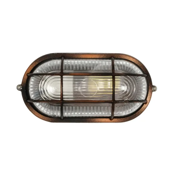 GLOBOSTAR® BOATLIGHT 61622 Vintage Φωτιστικό Καραβοχελώνα Τοίχου - Απλίκα με Ντουί 1 x E27 AC 220-240V Αδιάβροχο IP65 - Χάλκινο Παλαιωμένο Εφέ Σκουριάς Ματ - Μ21 x Π10.4 x Υ9cm - Image 3
