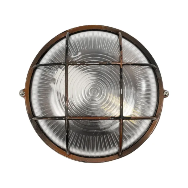 GLOBOSTAR® BOATLIGHT 61623 Vintage Φωτιστικό Καραβοχελώνα Τοίχου & Οροφής με Ντουί 1 x E27 AC 220-240V Αδιάβροχο IP65 - Χάλκινο Παλαιωμένο Εφέ Σκουριάς Ματ - Μ17.5 x Π17.5 x Υ9cm - Image 3