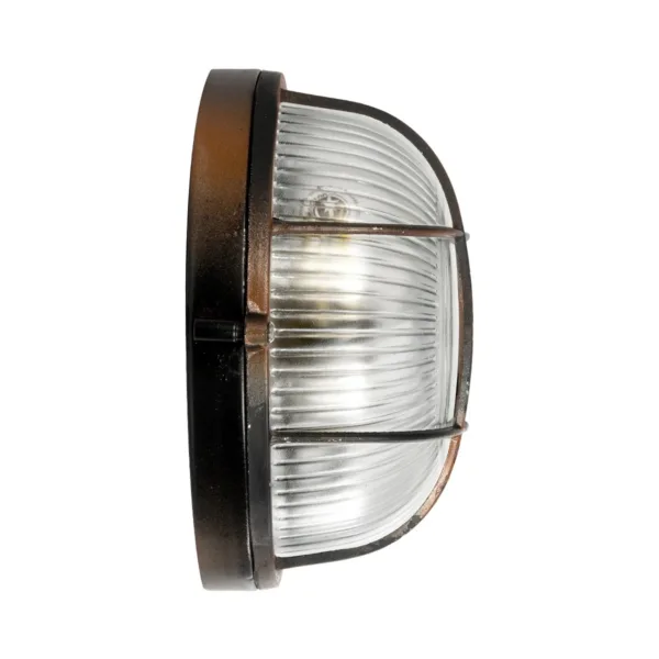 GLOBOSTAR® BOATLIGHT 61623 Vintage Φωτιστικό Καραβοχελώνα Τοίχου & Οροφής με Ντουί 1 x E27 AC 220-240V Αδιάβροχο IP65 - Χάλκινο Παλαιωμένο Εφέ Σκουριάς Ματ - Μ17.5 x Π17.5 x Υ9cm - Image 4