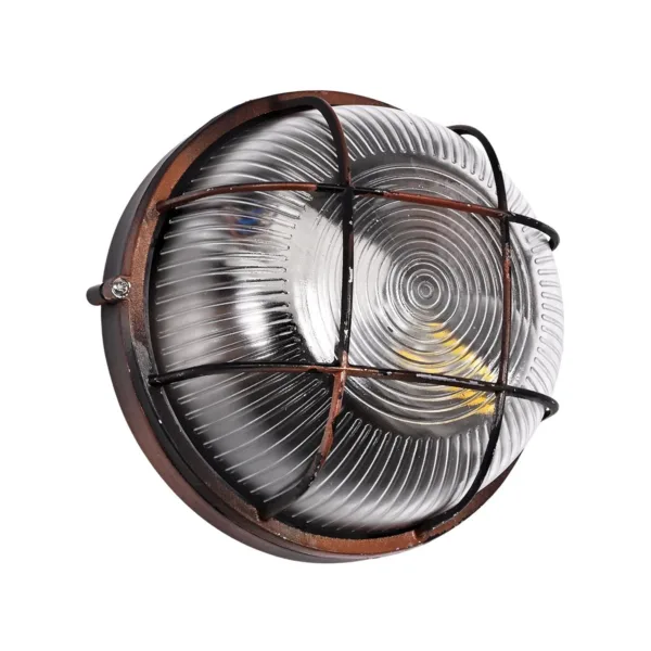 GLOBOSTAR® BOATLIGHT 61623 Vintage Φωτιστικό Καραβοχελώνα Τοίχου & Οροφής με Ντουί 1 x E27 AC 220-240V Αδιάβροχο IP65 - Χάλκινο Παλαιωμένο Εφέ Σκουριάς Ματ - Μ17.5 x Π17.5 x Υ9cm - Image 8