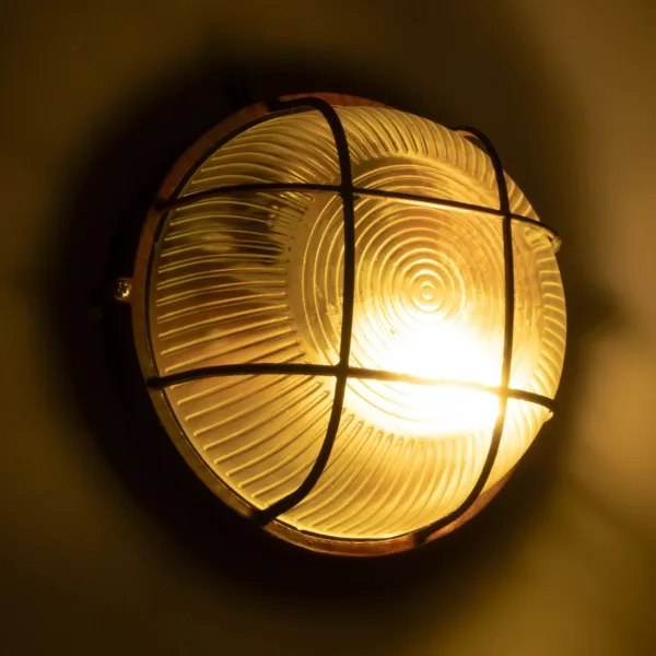 GLOBOSTAR® BOATLIGHT 61623 Vintage Φωτιστικό Καραβοχελώνα Τοίχου & Οροφής με Ντουί 1 x E27 AC 220-240V Αδιάβροχο IP65 - Χάλκινο Παλαιωμένο Εφέ Σκουριάς Ματ - Μ17.5 x Π17.5 x Υ9cm - Image 9