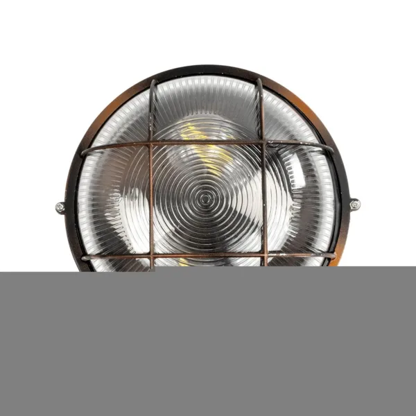 GLOBOSTAR® BOATLIGHT 61624 Vintage Φωτιστικό Καραβοχελώνα Τοίχου & Οροφής με Ντουί 2 x E27 AC 220-240V Αδιάβροχο IP65 - Χάλκινο Παλαιωμένο Εφέ Σκουριάς Ματ - Μ24 x Π24 x Υ11cm - Image 3
