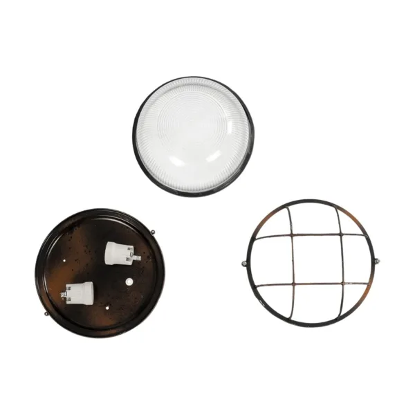 GLOBOSTAR® BOATLIGHT 61624 Vintage Φωτιστικό Καραβοχελώνα Τοίχου & Οροφής με Ντουί 2 x E27 AC 220-240V Αδιάβροχο IP65 - Χάλκινο Παλαιωμένο Εφέ Σκουριάς Ματ - Μ24 x Π24 x Υ11cm - Image 7