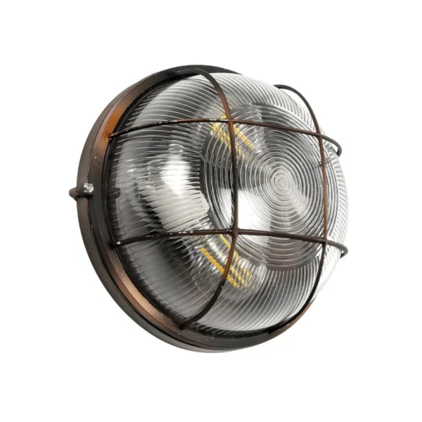 GLOBOSTAR® BOATLIGHT 61624 Vintage Φωτιστικό Καραβοχελώνα Τοίχου & Οροφής με Ντουί 2 x E27 AC 220-240V Αδιάβροχο IP65 - Χάλκινο Παλαιωμένο Εφέ Σκουριάς Ματ - Μ24 x Π24 x Υ11cm - Image 8