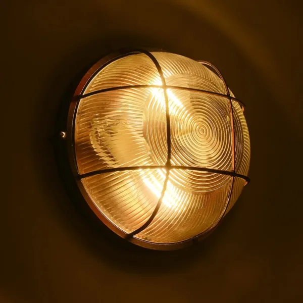 GLOBOSTAR® BOATLIGHT 61624 Vintage Φωτιστικό Καραβοχελώνα Τοίχου & Οροφής με Ντουί 2 x E27 AC 220-240V Αδιάβροχο IP65 - Χάλκινο Παλαιωμένο Εφέ Σκουριάς Ματ - Μ24 x Π24 x Υ11cm - Image 9